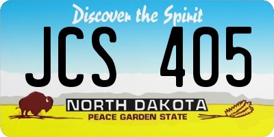 ND license plate JCS405