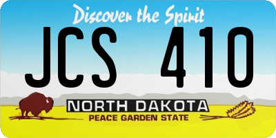 ND license plate JCS410