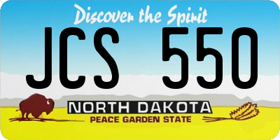 ND license plate JCS550