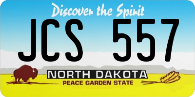 ND license plate JCS557
