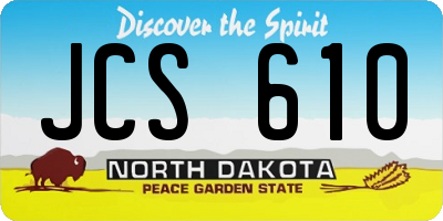 ND license plate JCS610