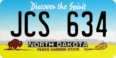 ND license plate JCS634