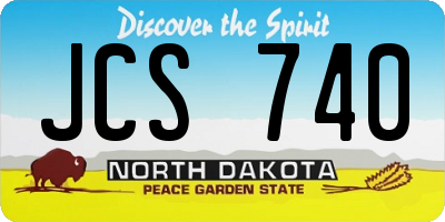 ND license plate JCS740