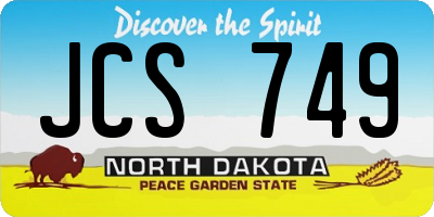 ND license plate JCS749
