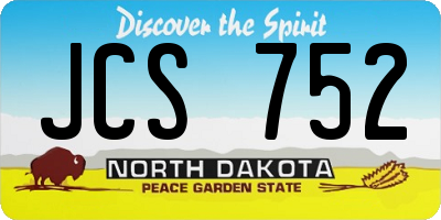 ND license plate JCS752