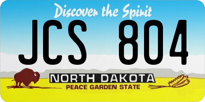 ND license plate JCS804