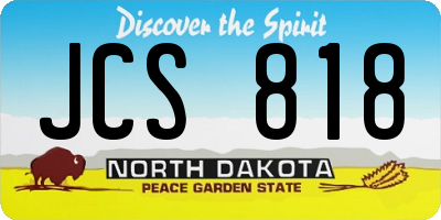 ND license plate JCS818