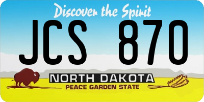 ND license plate JCS870