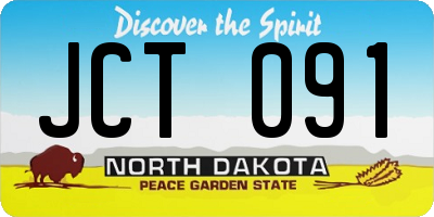 ND license plate JCT091
