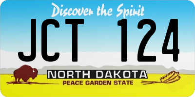 ND license plate JCT124