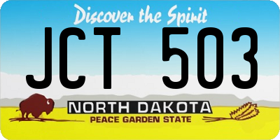 ND license plate JCT503