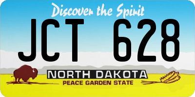 ND license plate JCT628