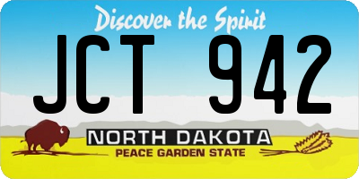 ND license plate JCT942