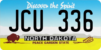 ND license plate JCU336