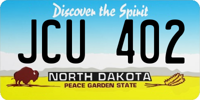 ND license plate JCU402