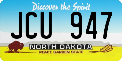 ND license plate JCU947