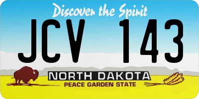 ND license plate JCV143