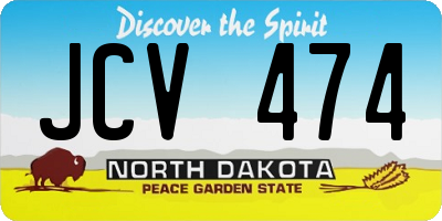 ND license plate JCV474