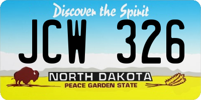 ND license plate JCW326