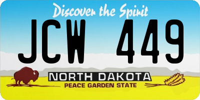 ND license plate JCW449