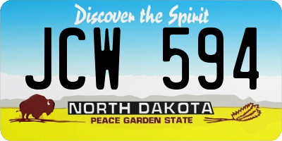 ND license plate JCW594