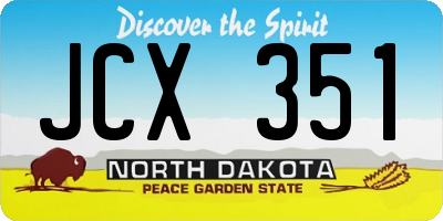 ND license plate JCX351