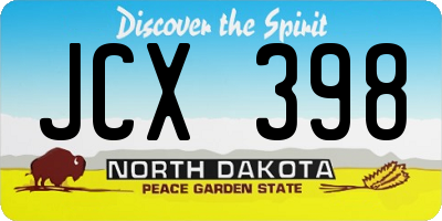 ND license plate JCX398