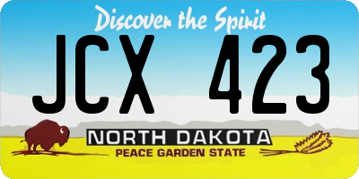 ND license plate JCX423
