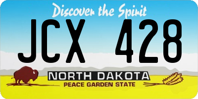 ND license plate JCX428