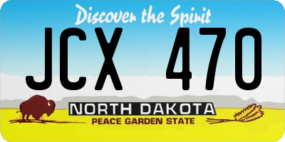 ND license plate JCX470
