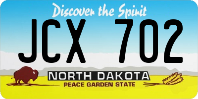 ND license plate JCX702