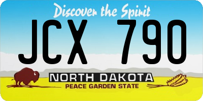 ND license plate JCX790