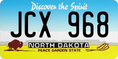 ND license plate JCX968