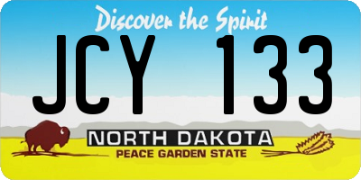 ND license plate JCY133