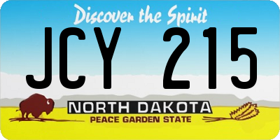 ND license plate JCY215
