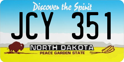 ND license plate JCY351