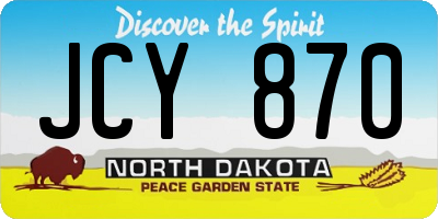 ND license plate JCY870