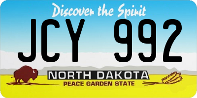 ND license plate JCY992