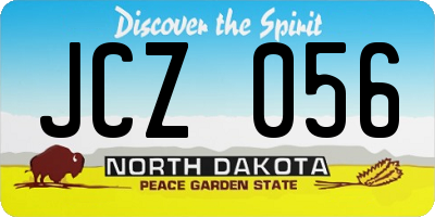 ND license plate JCZ056