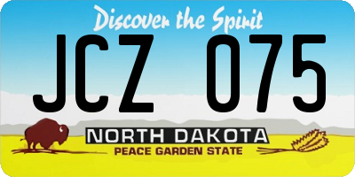 ND license plate JCZ075