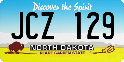 ND license plate JCZ129