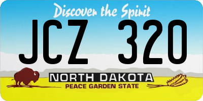 ND license plate JCZ320