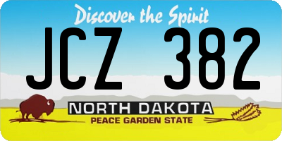 ND license plate JCZ382