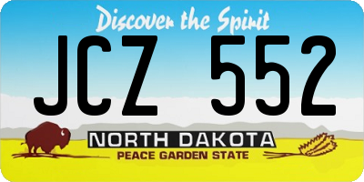 ND license plate JCZ552