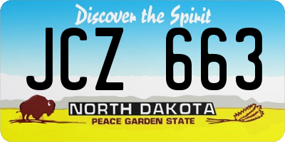 ND license plate JCZ663