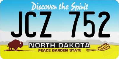 ND license plate JCZ752