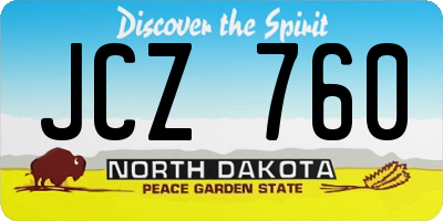 ND license plate JCZ760