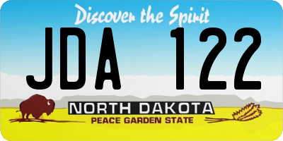 ND license plate JDA122
