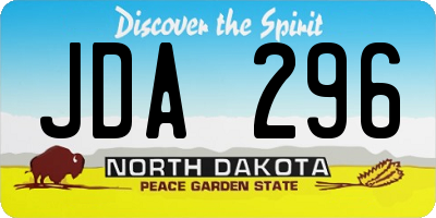 ND license plate JDA296