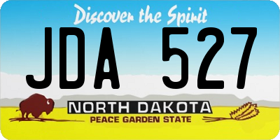 ND license plate JDA527